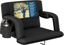 Reclining Stadium Seat   Wide Bleacher Chair W/ Back Support  Cushion Armrests