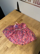 Build A Bear Flower Floral Pink Purple Silver Satin Dress Teddy Girl Clothes