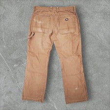Dickies Carpenter Pants Mens 33x30 Brown Distressed Duck Canvas Workwear Loose