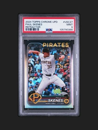 2024 Topps Chrome Update - Rookie Debut Paul Skenes #USC27 Refractor (RC) PSA 9