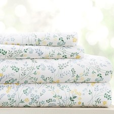 Linen Market Patterned Microfiber Queen Sheet Queen, Wildflower Light Gray