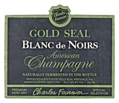 Vintage - Gold Seal Blanc de Noirs Charles Fournier Wine Label - XL1i - Image 1 of 4
