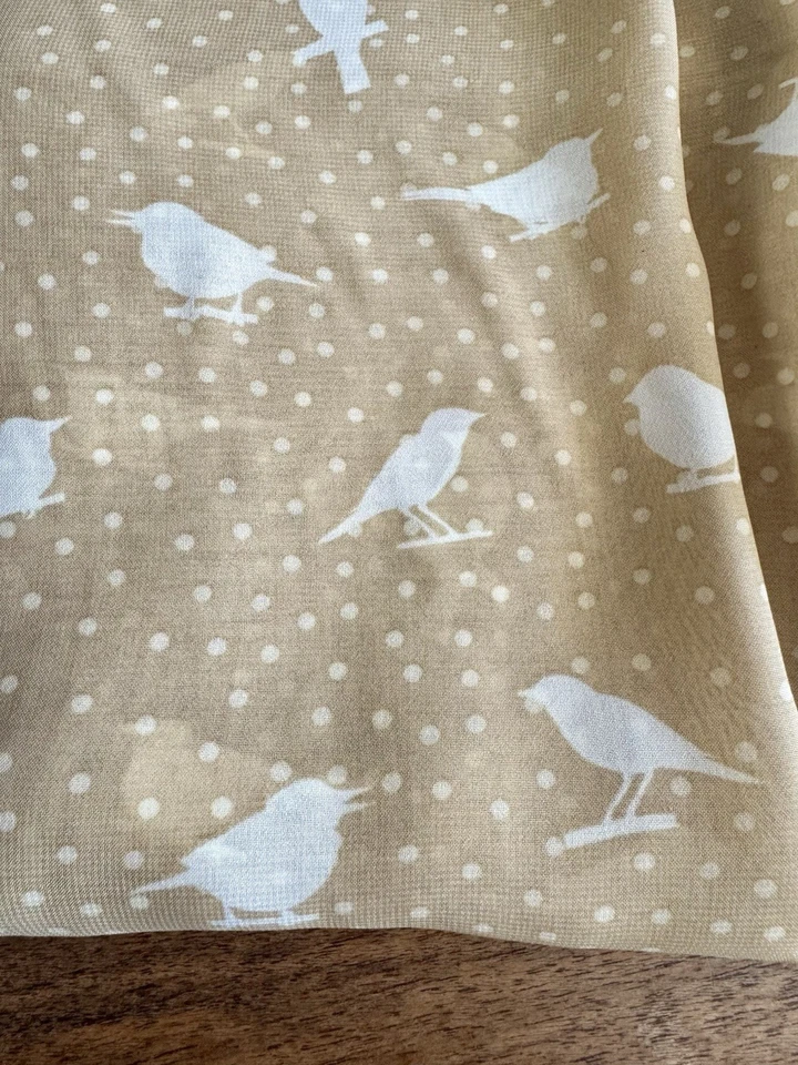 Tela de gasa 6 + yardas 60” de ancho bronceado puro pájaros prendedor lunares remanente costura Foto 2 de 2