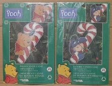 Winnie The Pooh & Eeyore Candy Cane Ornament Cross Stitch Kits - Leisure Arts