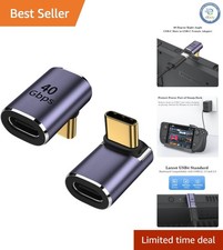 90 Degree Right Angle USB C Adapter for Seamless Device Connectivity - 2 Pack