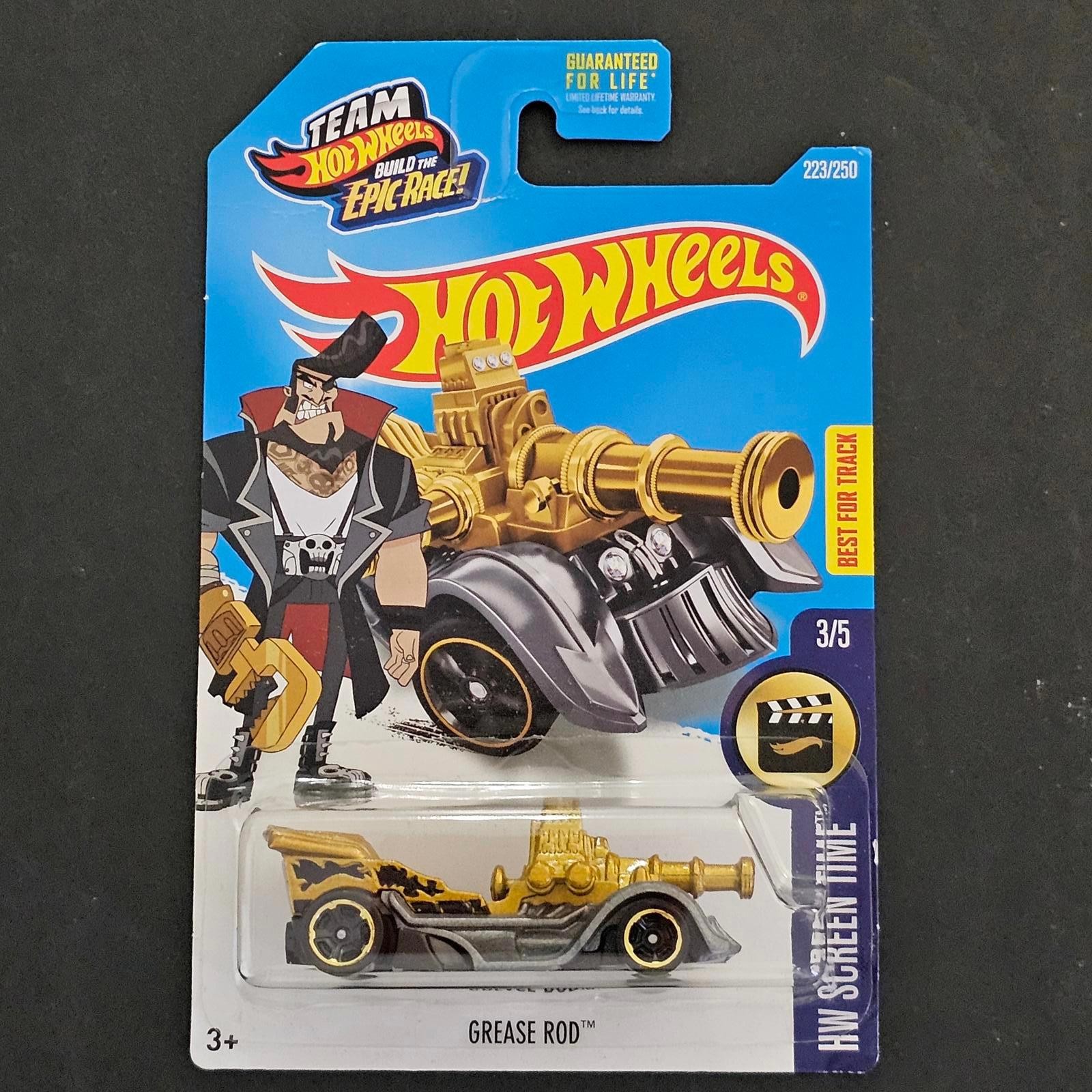 Hot Wheels 2016 Treasure Hunt TH Grease Rod 223/250 HW Screen Time 3/5