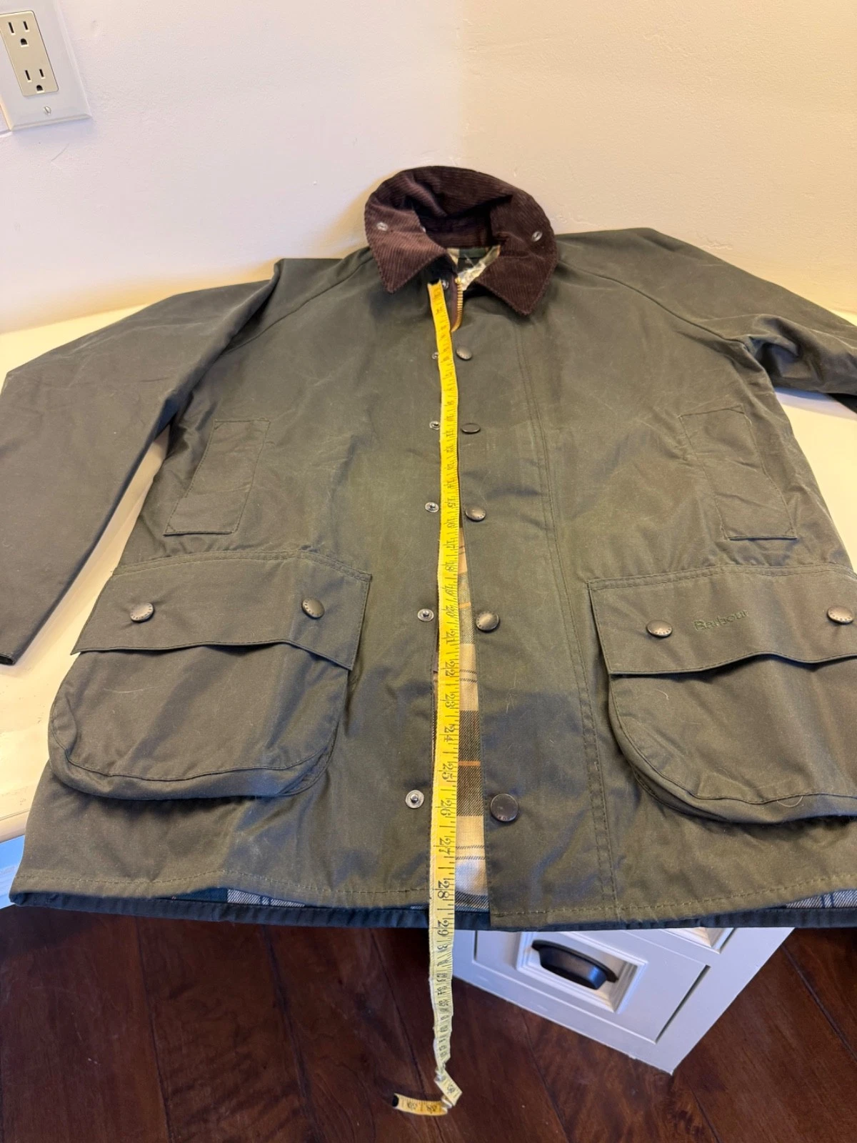 Men's Barbour Beaufort Waxed Jacket - Size 38 - Sage Green -NEVER WORN with tags - product detail image 5