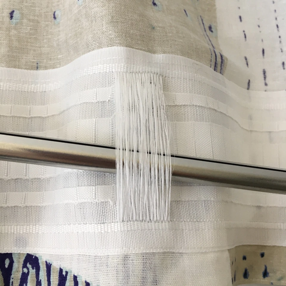 IKEA Silverbuske Curtain Panels Set of 2 Abstract Black Blue White 57W x 96L - Image 4 of 4