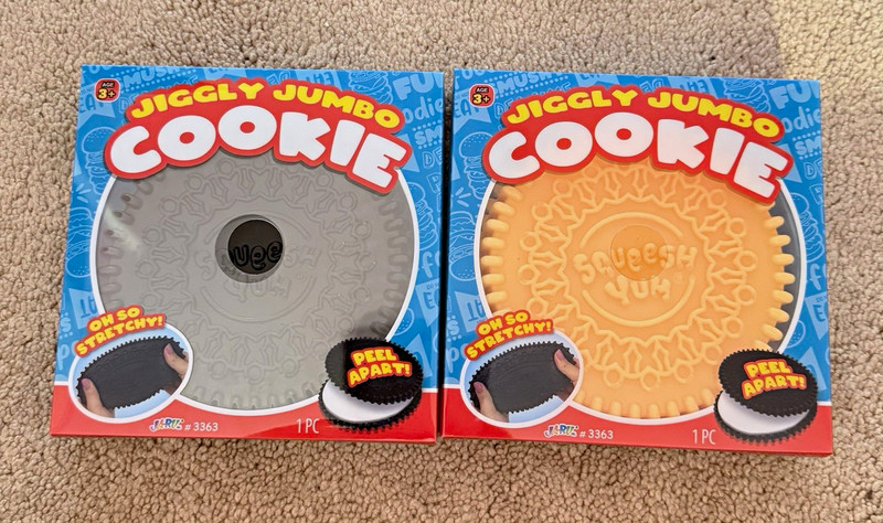 Ja-Ru Jiggly Jumbo Cookie Squishy Squeezy Plastic Toy Multicolor 1pc Age 3+