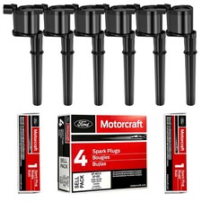 Motorcraft Spark Plug Set of 6 & Ignition Coils for Ford Mazda