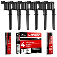 Motorcraft Spark Plug Set of 6 & Ignition Coils for Ford Mazda