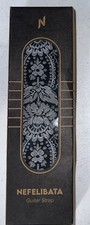 Nefelibata Guitar Strap, 2" Cotton Embroidery Guitar Straps, Full Grain Leather