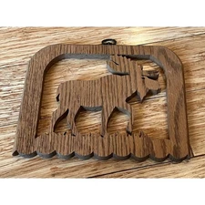 Moose Cutout Wooden Wall Hunting Lodge Man Cave Wood Decor 9” Rustic Vintage