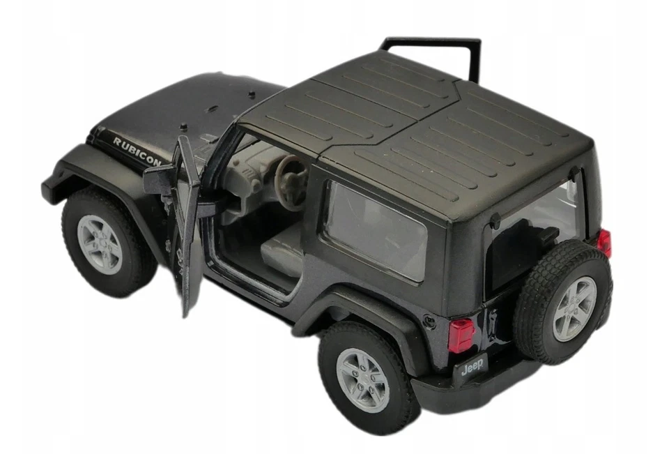 Welly Jeep Wrangler Rubicon Soft Top Graphite scala 1:34 1:39 auto da 4,5... - Immagine 4 di 4