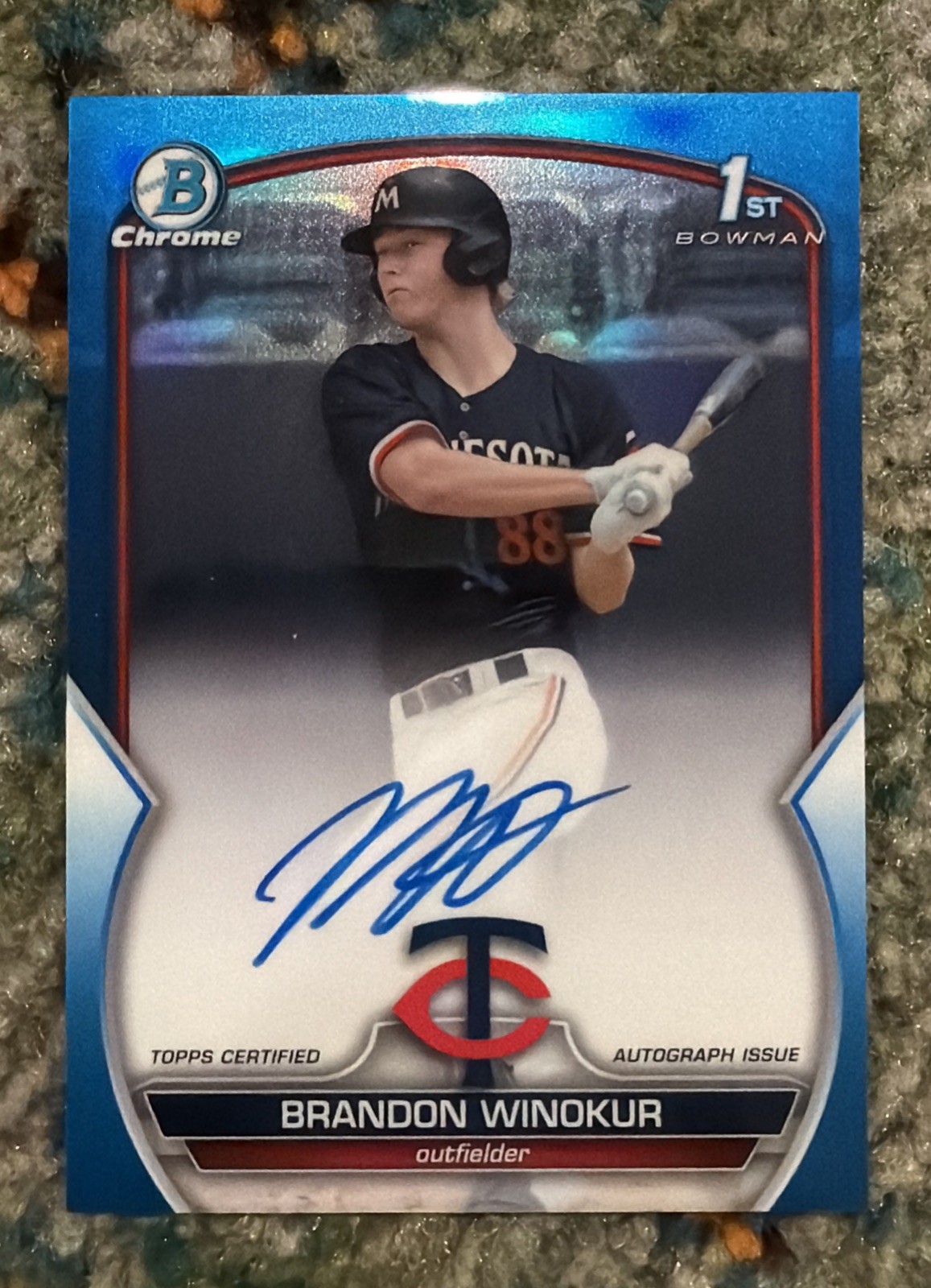 2023 Bowman Draft Brandon Winokur Chrome Auto Blue Refractor 1st Prospect #/150