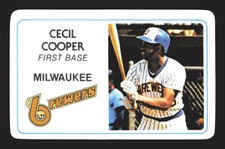 1981 Perma-Graphics Superstar Credit Cards #015 Cecil Cooper Milwaukee Brewers