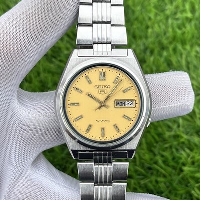 Vintage Seiko 5 Golden Dial Automatic Japan Made Men's Watch 7009