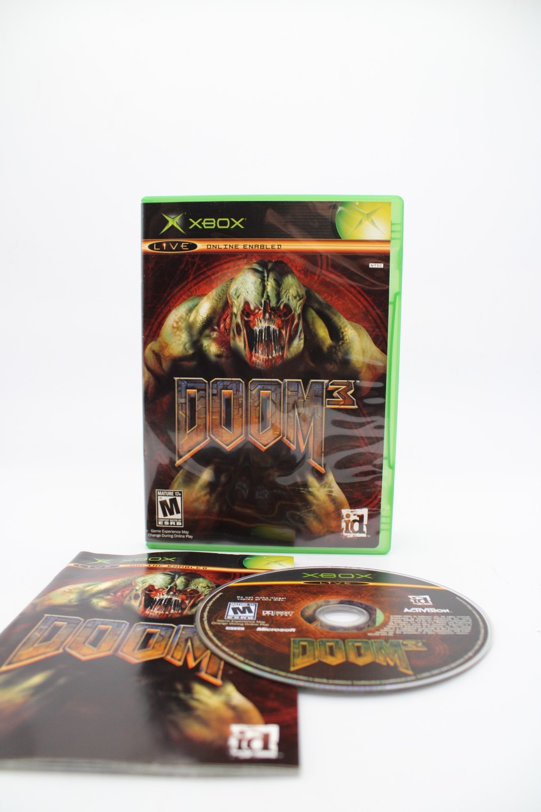 Refurbished Original Xbox Doom 3 Complete CIB Black Label Mint Disc Excellent