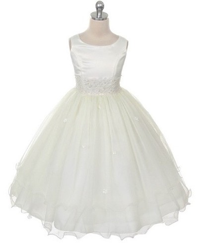 Flower girls dresses Beaded baptism Bridesmaid Prom Wedding Dresses Church Dress - Picture 2 of 14