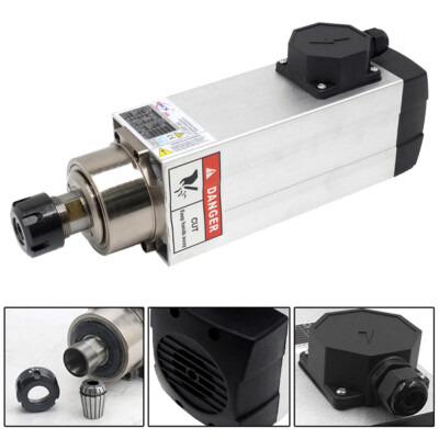 1.5KW Square Air cooled Spindle Motor 220V ER20 18000rpm CNC Milling Wood Router