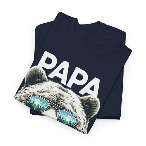 Papa Bear Wearing Sunglasses Dad T-shirt - Cool Father's Day Novelty Graphic Tee - 第 30/39 張圖片