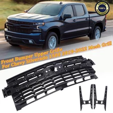 For 2019-2022 Chevy Silverado 1500 Front Bumper Upper Grille Black 84493306