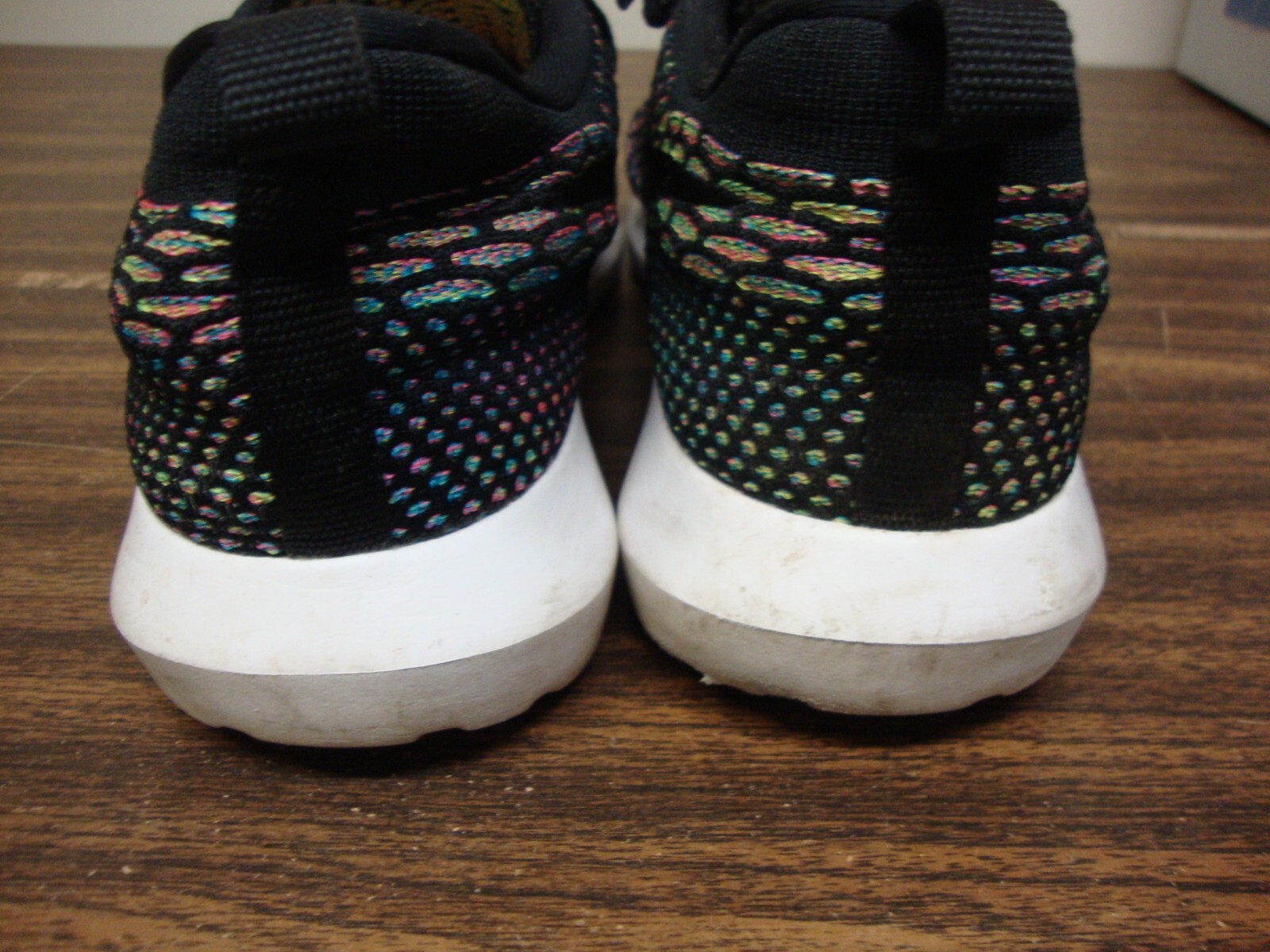 Nike Men’s Roshe NM Flyknit 677243-013 Shoes Black/Black-Pink Pow-Blue Glow 13