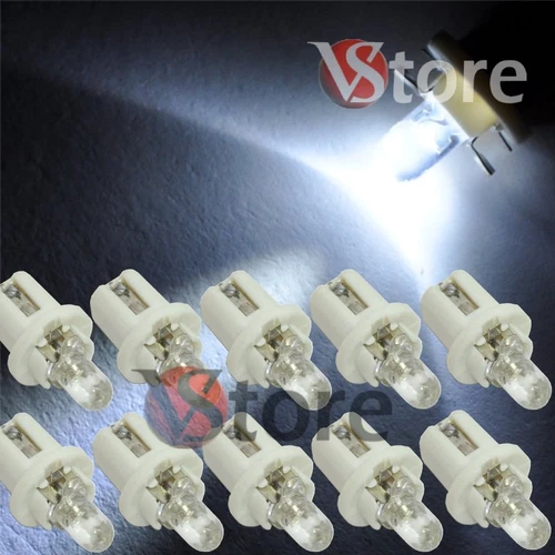 10 LED T5 B8.5D WHITE lamps bulbs lights for dashboard frame tools 12V
