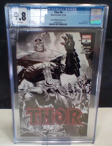 Thor #6 CGC 9.8 WP 2nd Print 1:50 Sketch Variant Thanos Black Infinity Gauntlet 