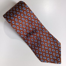 Brooks Brothers 346 Silk Tie Paisley Brown Blue 58 X 3.75 Made in USA EUC