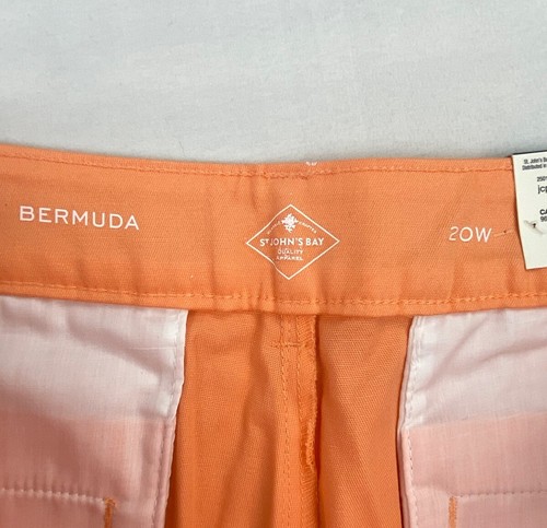 St. John's Bay Shorts Orange High-Rise Bermuda Women's Size 20 W - Brand New! - Picture 7 of 11