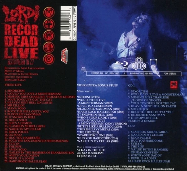LORDI - RECORDEAD LIVE-SEXTOURCISM IN Z7 (BLU-RAY+2CD) 2 CD+BLU-RAY NEU - Bild 2 von 2