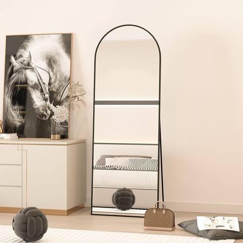 CASSILANDO Arched Full Length Mirror 162*53cm Floor Mirror Metal Frame - Picture 19 of 45