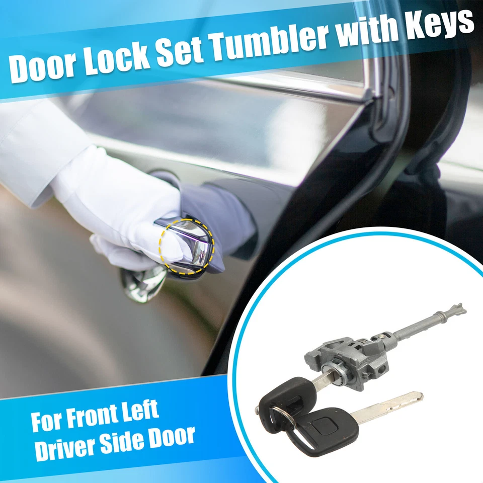 Cerradura puerta delantera izquierda cilindro 2 llaves para Honda CRV Civic 2012-2015 72185TR0A01 Foto 2 de 4