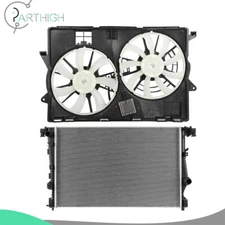 Radiator and Radiator Condenser Cooling Fan Assembly For 2014-2018 Jeep Cherokee