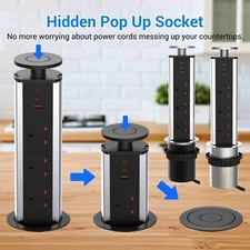Table Pull Pop Up Socket USB 2 & Type-c Electrical Desktop Sockets For Kitchen