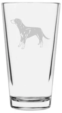Transylvanian Hound Dog Themed Etched All Purpose 16oz Pint Glass