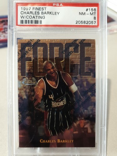 1997-98 TOPPS FINEST CHARLES BARKLEY GOLD FORCE. PSA 8