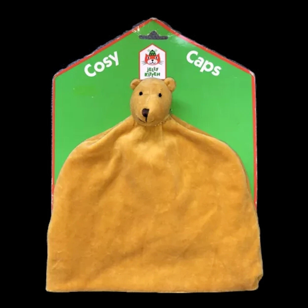 Jelly Kitten “Cosy Caps” Very Rare Brown Bear Baby Hat Jellycat 1999 Accessory