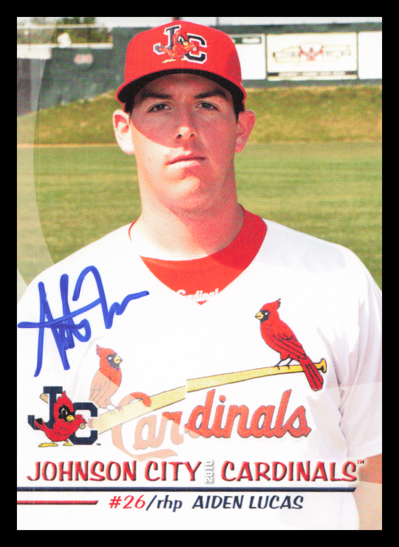 2010 Johnson City Cardinals AIDAN LUCAS Signed Card autograph auto