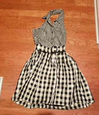 gingham halter dress