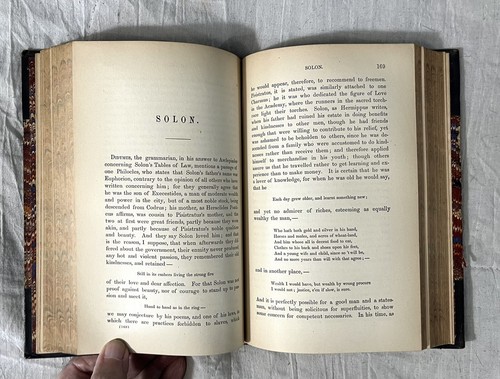 1872 Plutarch's Lives Vol 1 - Clough 1859 Dryden Translation Leather - Imagen 11 de 12