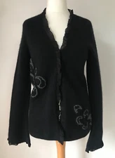 Paraphrase Cardigan Womens Angora Lambswool Frill Grandma Core Size L