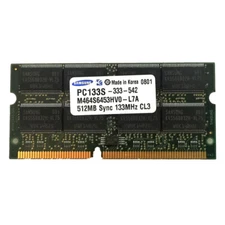Samsung 512 MB SD SO-DIMM PC133S-333 133 MHz CL3 Memory RAM M464S6453HV0-L7A