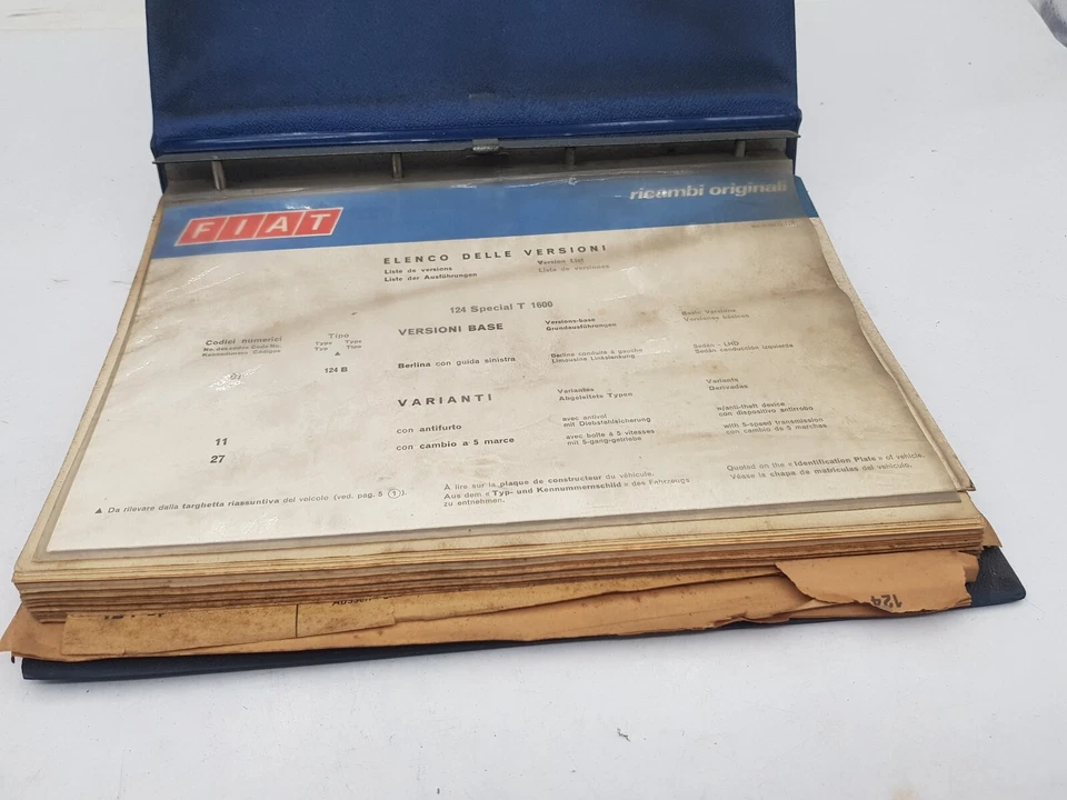 Manuale officina catalogo generale delle parti ricambio Fiat 124 Special T. 1600 - Immagine 4 di 4