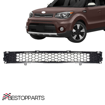 #ad #ad Front Lower Bumper Face Bar Grille Matte Black For 2017 2019 Kia Soul $47.55