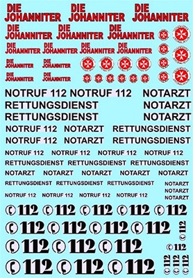 Johanniter 112 Emergency Rescue Service #2 Rescue Services 1:87 Decals Decals