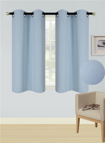 2PC GROMMET PANEL THERMAL 100% BLACKOUT WINDOW SHORT CURTAIN DRAPE 54" K54 - Picture 86 of 106