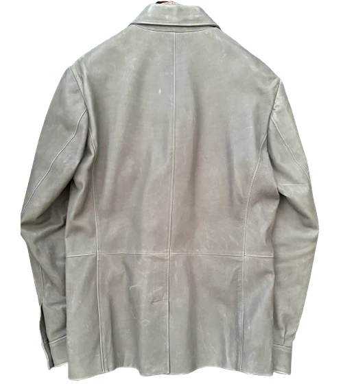 NWT Cesare Attolini Grey Brown Calf Nubuck Leather Jacket EU54 - Image 3 of 4