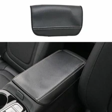 Carbon Fiber Leather Middle Console Armrest Box Cover For Hyundai Tucson 22~2023